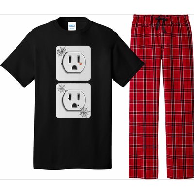 Cute Electrical Outlet Plug & Socket Funny Halloween Couples Pajama Set