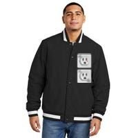 Cute Electrical Outlet Plug & Socket Funny Halloween Couples Insulated Varsity Jacket