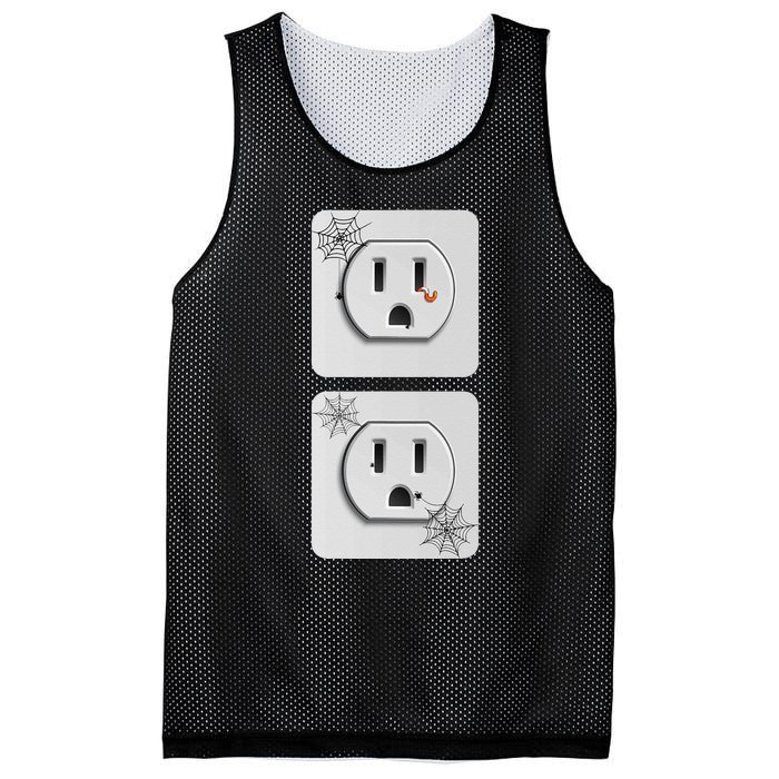 Cute Electrical Outlet Plug & Socket Funny Halloween Couples Mesh Reversible Basketball Jersey Tank