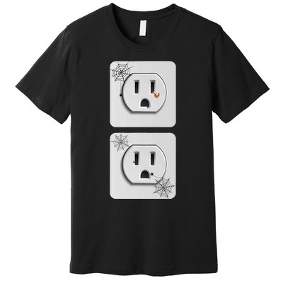 Cute Electrical Outlet Plug & Socket Funny Halloween Couples Premium T-Shirt