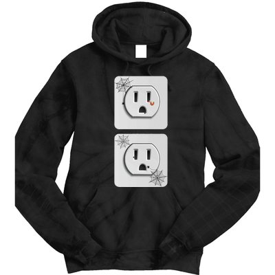 Cute Electrical Outlet Plug & Socket Funny Halloween Couples Tie Dye Hoodie