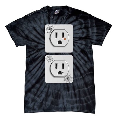 Cute Electrical Outlet Plug & Socket Funny Halloween Couples Tie-Dye T-Shirt