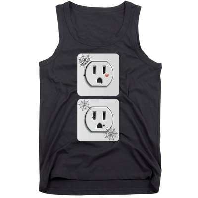 Cute Electrical Outlet Plug & Socket Funny Halloween Couples Tank Top