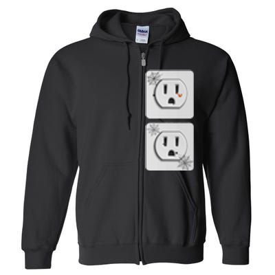 Cute Electrical Outlet Plug & Socket Funny Halloween Couples Full Zip Hoodie