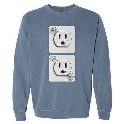 Cute Electrical Outlet Plug & Socket Funny Halloween Couples Garment-Dyed Sweatshirt