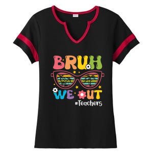 Cute End Of School Year Teacher Summer Bruh We Out Teachers Meaningful Gift Ladies Halftime Notch Neck Tee