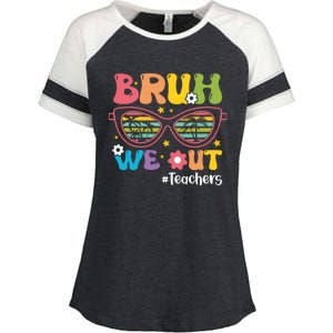 Cute End Of School Year Teacher Summer Bruh We Out Teachers Meaningful Gift Enza Ladies Jersey Colorblock Tee