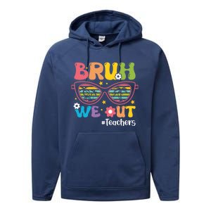 Cute End Of School Year Teacher Summer Bruh We Out Teachers Meaningful Gift Performance Fleece Hoodie