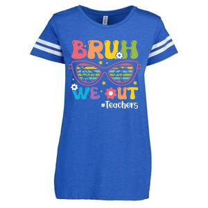 Cute End Of School Year Teacher Summer Bruh We Out Teachers Meaningful Gift Enza Ladies Jersey Football T-Shirt