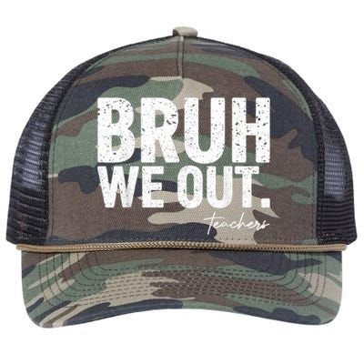 Cute End Of School Year Teacher Summer Bruh We Out Teachers Retro Rope Trucker Hat Cap