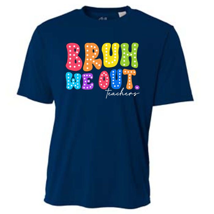 Cute End Of School Year Groovy Summer Bruh We Out Teachers Cooling Performance Crew T-Shirt