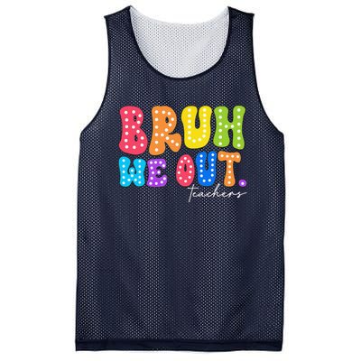 Cute End Of School Year Groovy Summer Bruh We Out Teachers Mesh Reversible Basketball Jersey Tank