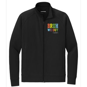 Cute End Of School Year Teacher Summer Bruh We Out Teachers Gift Stretch Full-Zip Cadet Jacket