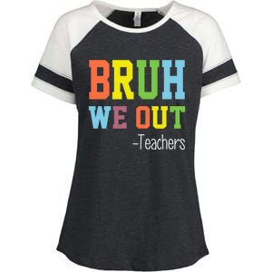 Cute End Of School Year Teacher Summer Bruh We Out Teachers Gift Enza Ladies Jersey Colorblock Tee