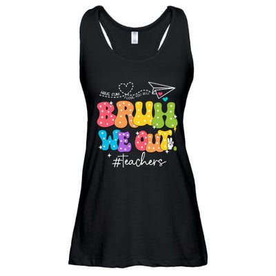 Cute End Of School Year Groovy Summer Bruh We Out Teachers Ladies Essential Flowy Tank