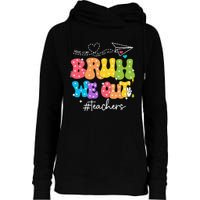 Cute End Of School Year Groovy Summer Bruh We Out Teachers Womens Funnel Neck Pullover Hood