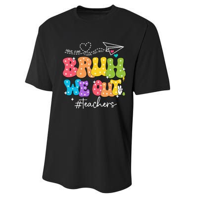 Cute End Of School Year Groovy Summer Bruh We Out Teachers Performance Sprint T-Shirt