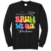 Cute End Of School Year Groovy Summer Bruh We Out Teachers Tall Sweatshirt