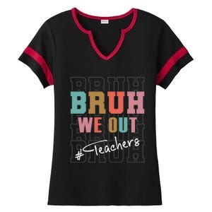 Cute End Of School Year Teacher Summer Bruh We Out Teachers Cute Gift Ladies Halftime Notch Neck Tee