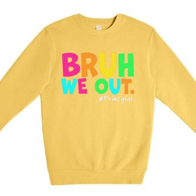 Cute End Of School Year Teacher Summer Bruh We Out Principal Premium Crewneck Sweatshirt