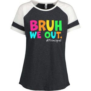 Cute End Of School Year Teacher Summer Bruh We Out Principal Enza Ladies Jersey Colorblock Tee