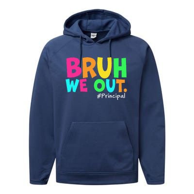 Cute End Of School Year Teacher Summer Bruh We Out Principal Performance Fleece Hoodie