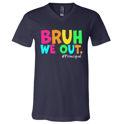 Cute End Of School Year Teacher Summer Bruh We Out Principal V-Neck T-Shirt