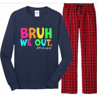 Cute End Of School Year Teacher Summer Bruh We Out Principal Long Sleeve Pajama Set