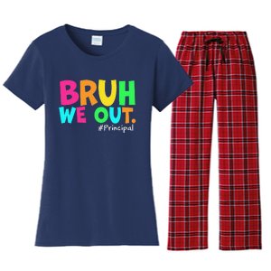 Cute End Of School Year Teacher Summer Bruh We Out Principal Women's Flannel Pajama Set