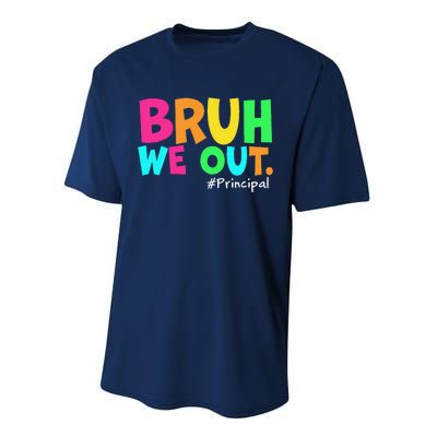 Cute End Of School Year Teacher Summer Bruh We Out Principal Performance Sprint T-Shirt