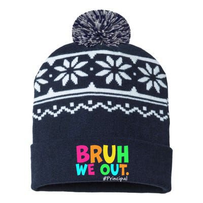 Cute End Of School Year Teacher Summer Bruh We Out Principal USA-Made Snowflake Beanie