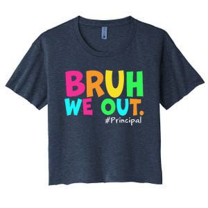 Cute End Of School Year Teacher Summer Bruh We Out Principal Women's Crop Top Tee