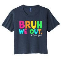 Cute End Of School Year Teacher Summer Bruh We Out Principal Women's Crop Top Tee