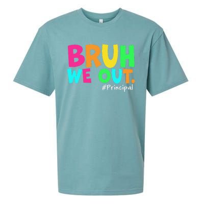 Cute End Of School Year Teacher Summer Bruh We Out Principal Sueded Cloud Jersey T-Shirt