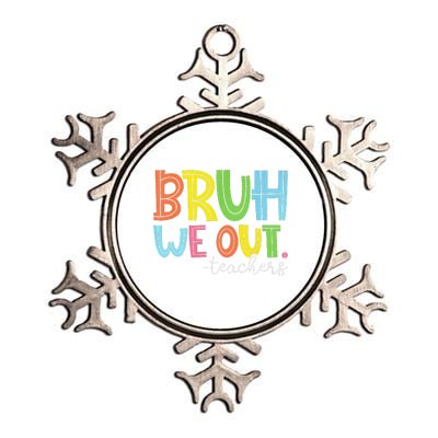 Cute End Of School Year Teacher Summer Bruh We Out Teachers Metallic Star Ornament