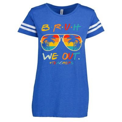 Cute End Of School Year Teacher Summer Bruh We Out Teachers Enza Ladies Jersey Football T-Shirt