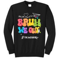 Cute End Of School Year Groovy Summer Bruh We Out Teachers Sweatshirt