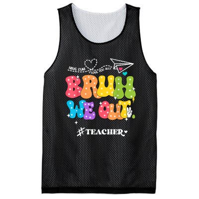 Cute End Of School Year Groovy Summer Bruh We Out Teachers Mesh Reversible Basketball Jersey Tank