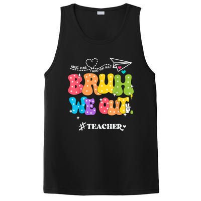 Cute End Of School Year Groovy Summer Bruh We Out Teachers PosiCharge Competitor Tank