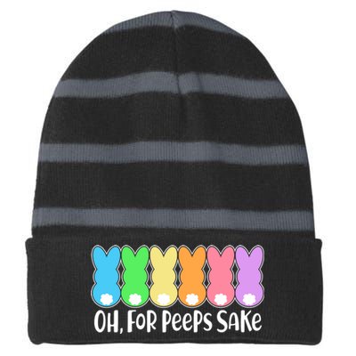 Cute Easter Oh For Peeps Sake Striped Beanie with Solid Band