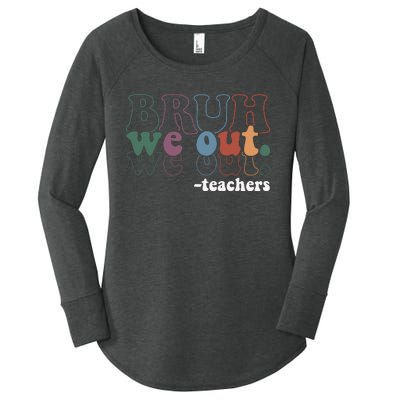 Cute End Of School Year Teacher Summer Bruh We Out Teachers Women's Perfect Tri Tunic Long Sleeve Shirt