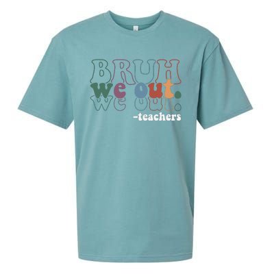 Cute End Of School Year Teacher Summer Bruh We Out Teachers Sueded Cloud Jersey T-Shirt