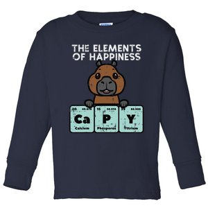 Capybara Elements Of Happiness Capy Science Toddler Long Sleeve Shirt