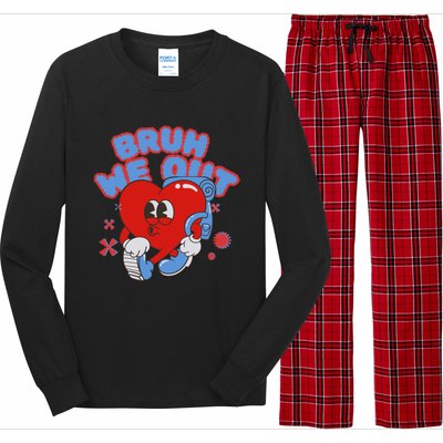 Cute End Of School Year Teacher Summer Bruh We Out Gift Long Sleeve Pajama Set