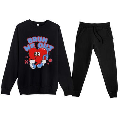 Cute End Of School Year Teacher Summer Bruh We Out Gift Premium Crewneck Sweatsuit Set