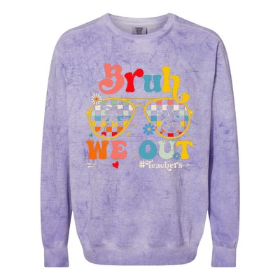 Cute End Of School Year Teacher Summer Bruh We Out Colorblast Crewneck Sweatshirt