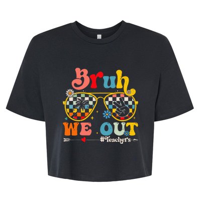 Cute End Of School Year Teacher Summer Bruh We Out Bella+Canvas Jersey Crop Tee