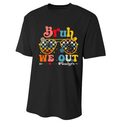 Cute End Of School Year Teacher Summer Bruh We Out Performance Sprint T-Shirt