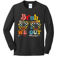 Cute End Of School Year Teacher Summer Bruh We Out Kids Long Sleeve Shirt