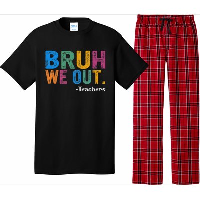 Cute End Of School Year Teacher Summer Bruh We Out Teachers Pajama Set